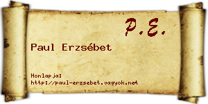 Paul Erzsébet névjegykártya